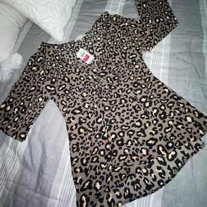 Willow & Root Long Sleeve Leopard Print Top